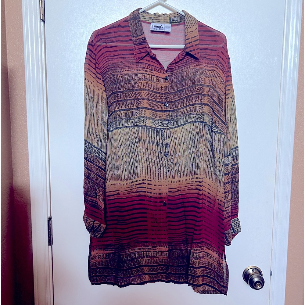 Tunic, Vintage Chico Button-front Top..